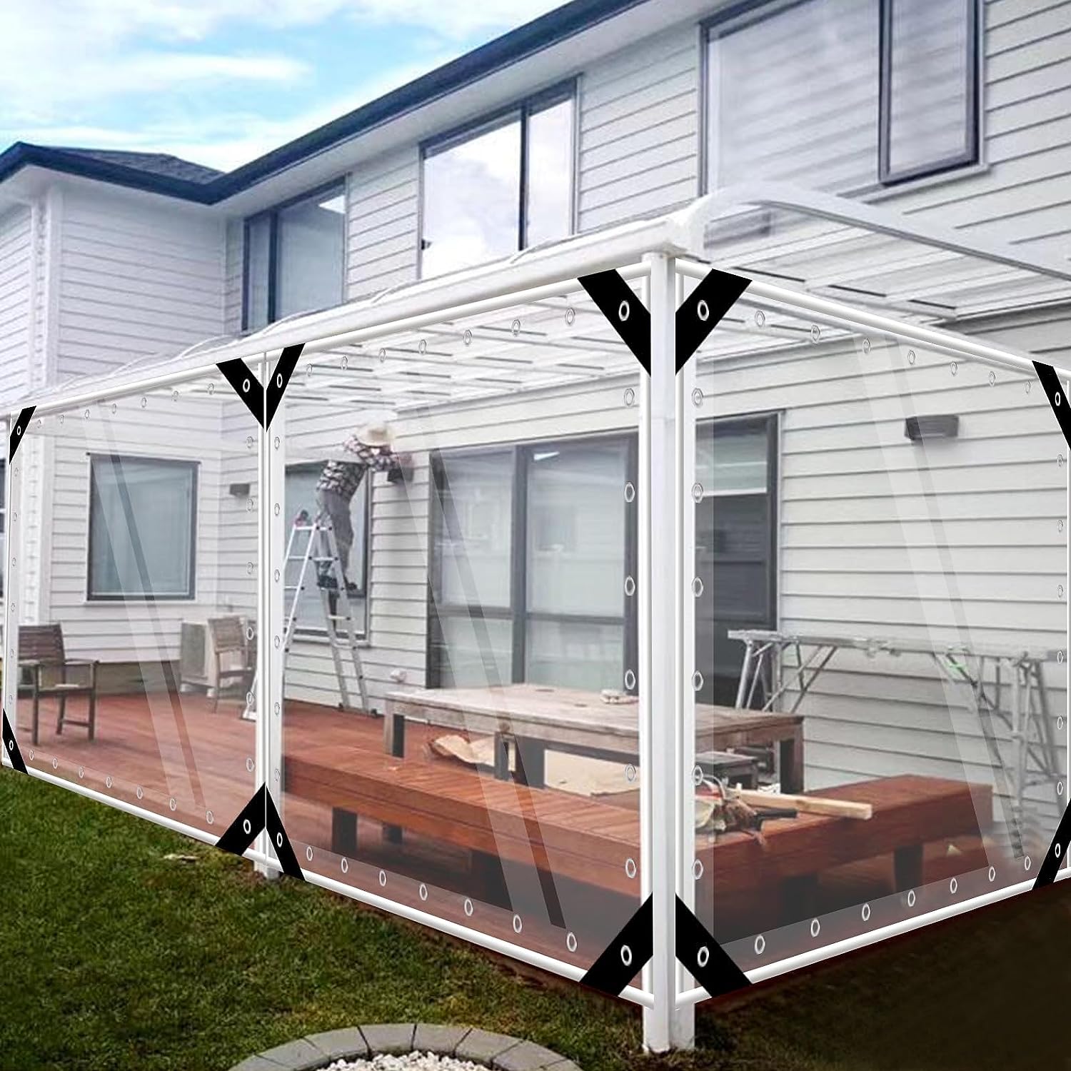 Greenhouse Plastic Film - Tarpaulin Transparent Waterproof PVC Plastic with
